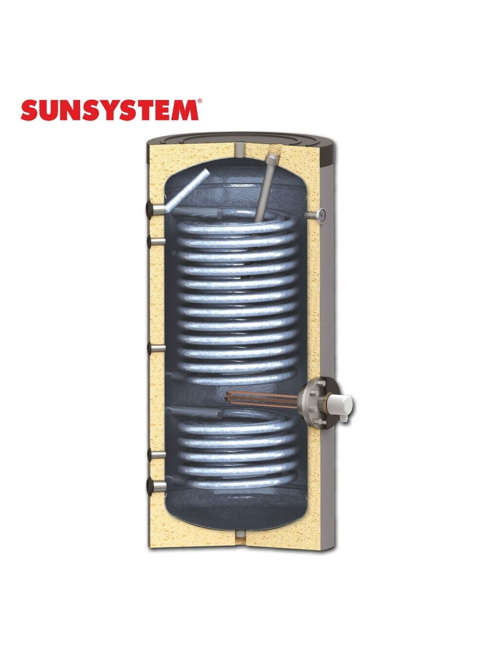 300 l Sunsystem emaliuotas vandens šildytuvas (boileris) šilumos siurbliams SWP2N 300