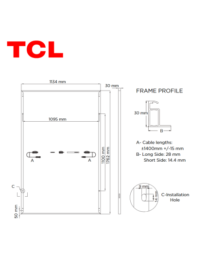 450 W TCL monokristaliniai saulės moduliai stiklas-stiklas 1