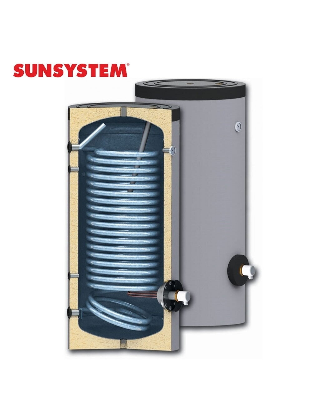 500 l Sunsystem emaliuotas vandens šildytuvas (boileris) šilumos siurbliams SWPN 500 1