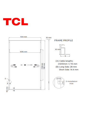505 W TCL monokristaliniai saulės moduliai stiklas-stiklas